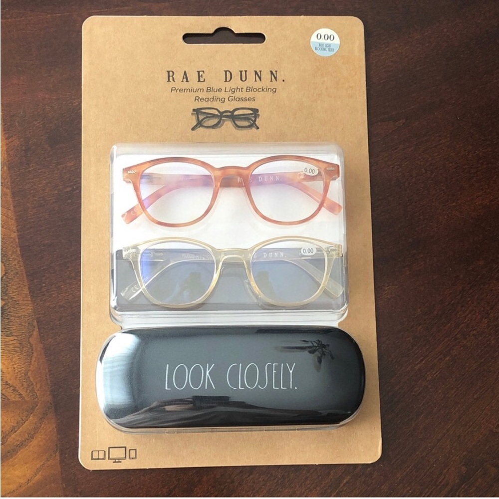 NWT Blue Light Reading Glasses Clear Amber Duo Rae Dunn Back to School